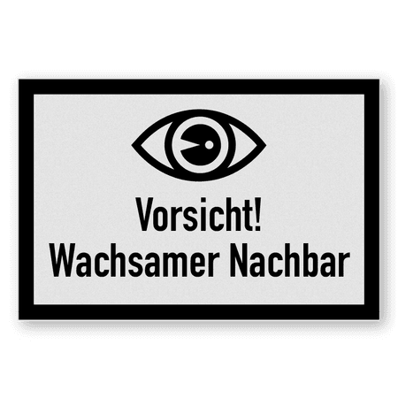 Flaches schild - Vorsicht! Wachsamer Nachbar