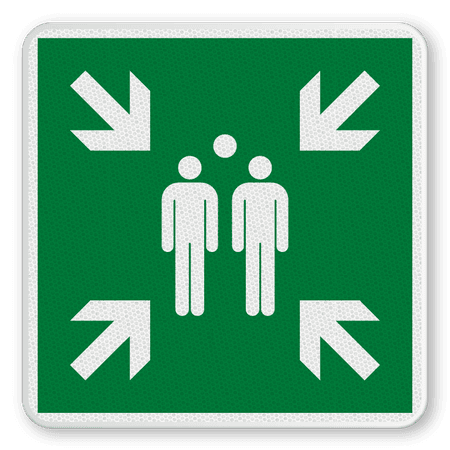 Fluchtwegschild - Sammelstelle und Sammelplatz