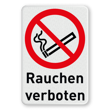 Verbotsschilder - Rauchen verboten und Text