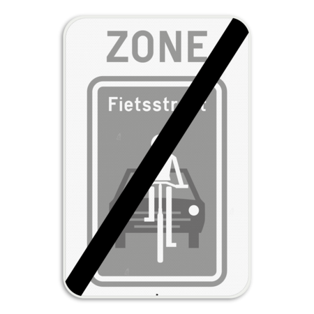 Verkeersbord SB250 ZONE F113 - Einde Fietsstraat