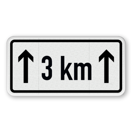 Verkehrszusatzeichen 1001-31 - Auf ... km (kilometer)