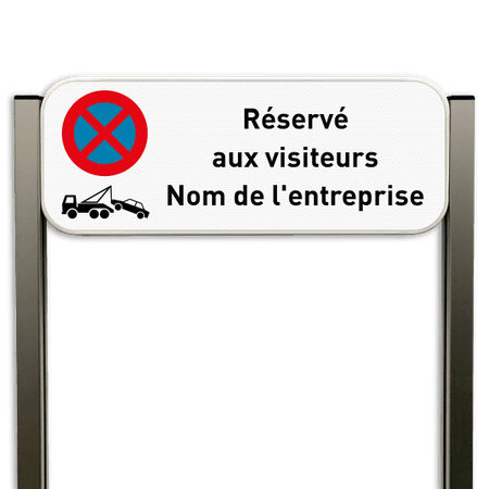 Panneau de stationnement - Réservé aux visiteurs - Nom de l'entreprise