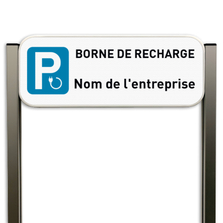 Panneau de stationnement - Borne de recharge - Nom de l'entreprise