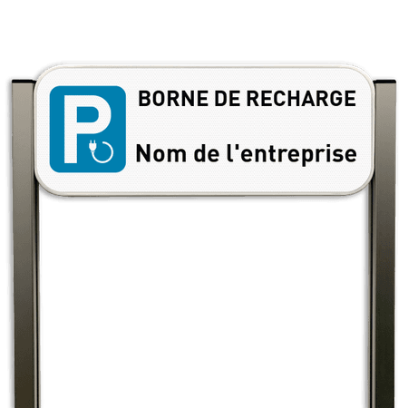 Panneau de stationnement - Borne de recharge - Nom de l'entreprise