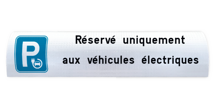 Panneau pour butée de parking en béton - Véhicules électriques - 600x300mm