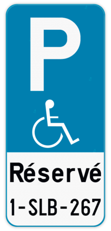 Panneau de stationnement E9- Handicapé - Plaque d'imatriculation