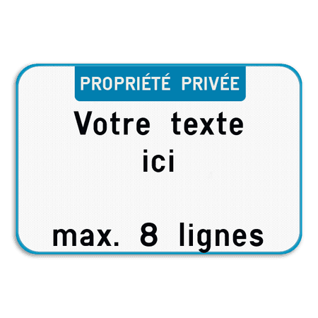 Panneau de texte - Orientation paysage - Bleu/blanc