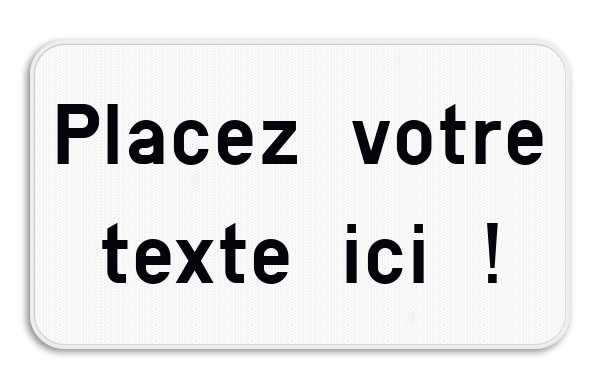 Panneau de texte - 1 à 4 lignes de texte - Blanc/noir