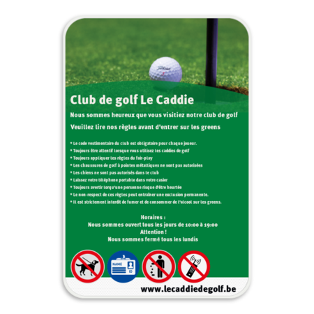 Club de golf le Caddie avec votre texte + pictogramme