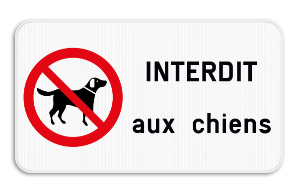 Panneau d'information - Interdit aux chiens