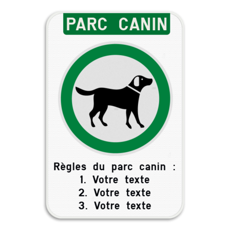 Panneau d'information - Parc canin