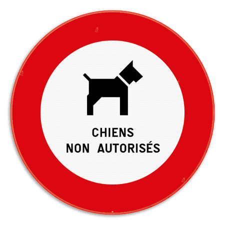 Panneau de signalisation - Chiens non autorisés