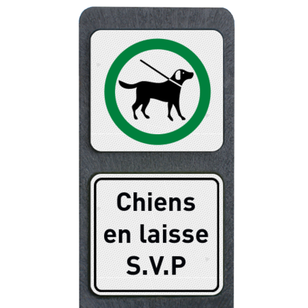 Délinéateur en plastique recyclé - Chien en laisse S.V.P