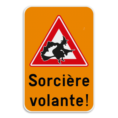 Panneau d'information - Sorcière volante