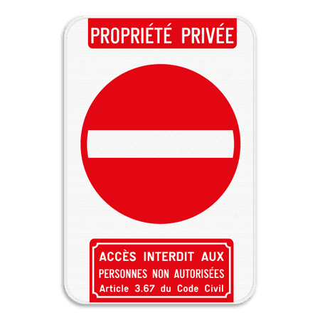 Propriété privée - Article 3.67 Accès interdit