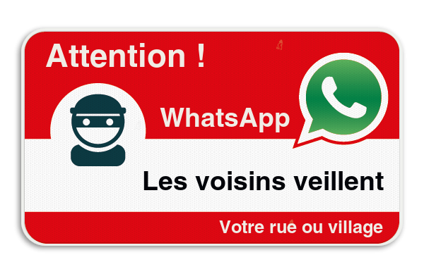 Panneau WhatsApp - Texte personnalisé - Rouge