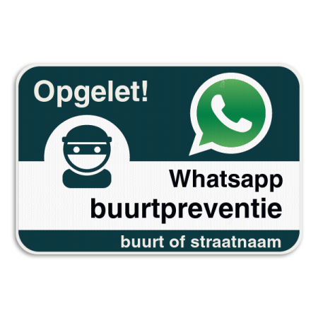 Panneau WhatsApp - Nom de rue - Néerlandais