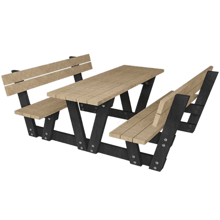 Picknicktafel - type Lyon met rugleuning - Bicolor