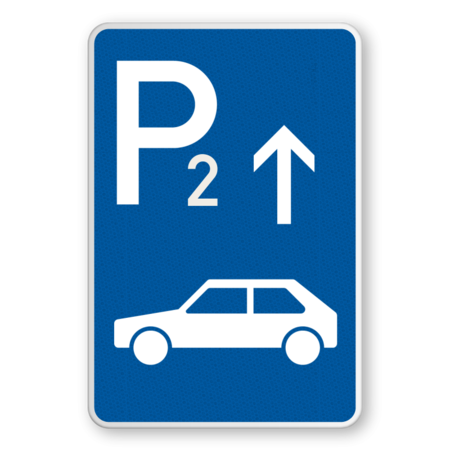 Parkschilder - Parkplatz mit Nummer und Pfeil nur für Personenkraftwagen