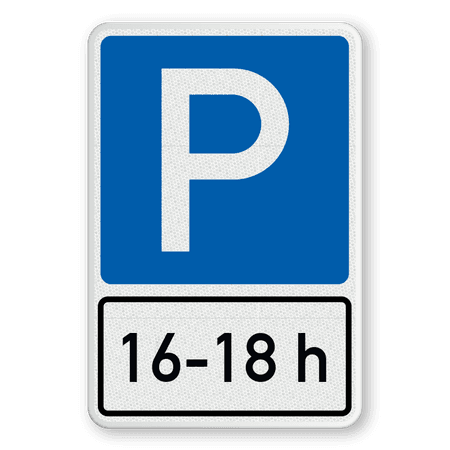 Richtzeichen 314-30 - Parken mit Zusatzzeichen Uhrzeit