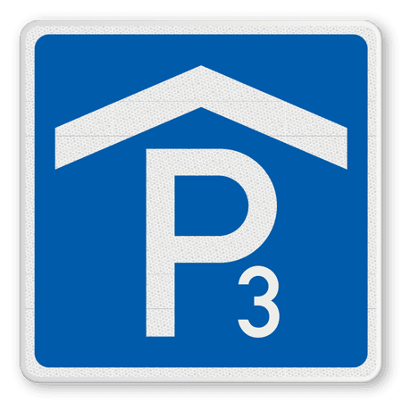 Richtzeichen 314-50 - Parkhaus, Parkgarage mit Nummer