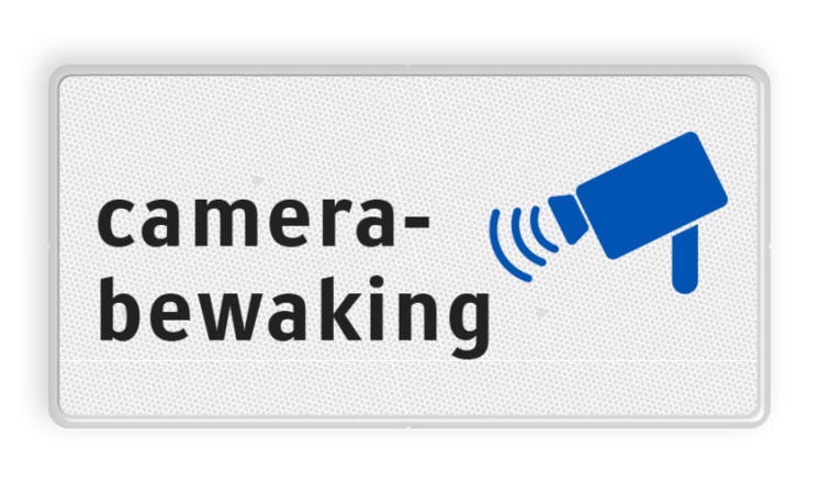 Reflecterend bord camerabewaking met pictogram