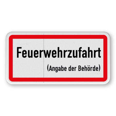 Feuerwehrschilder - Feuerwehrzufahrt mit Angabe der Behörde nach DIN 4066