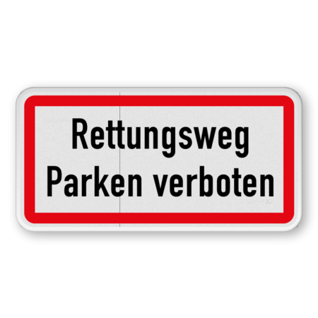 Feuerwehrschilder - Rettungsweg Parken verboten