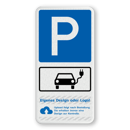 Parkschilder - Parkplatz für Elektrofahrzeuge mit logo