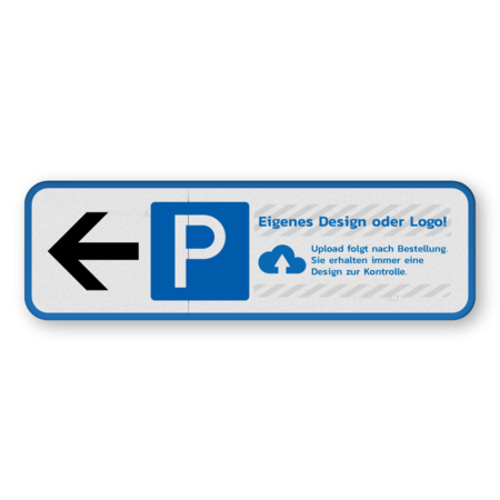 Parkschilder - Parkplatz mit Pfeile und Logo