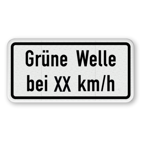 Verkehrszusatzeichen 1012-34 - Grüne Welle bei XX km/h