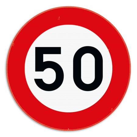 Verkeersbord SB250 C43 - Maximum snelheid 50 km/h