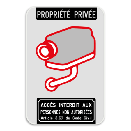 Surveillance par caméra - Propriété privée - Accès interdit art. 3.67