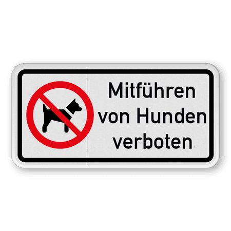 Verbotsschild - Mitführen von Hunden verboten