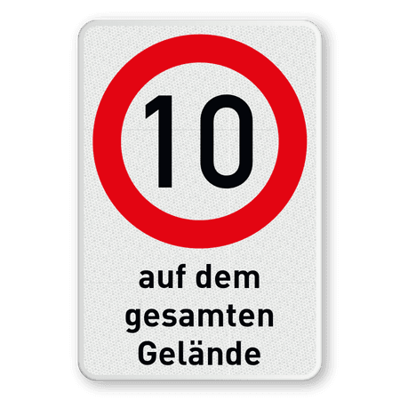 Kombinationsschilder - Betriebsgelände, 10 km/h auf dem gesamten Gelände