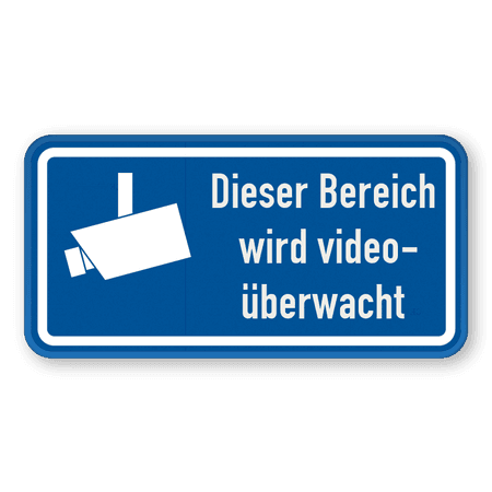 Hinweisschild - Dieser Bereich wird videoüberwacht (Blau)