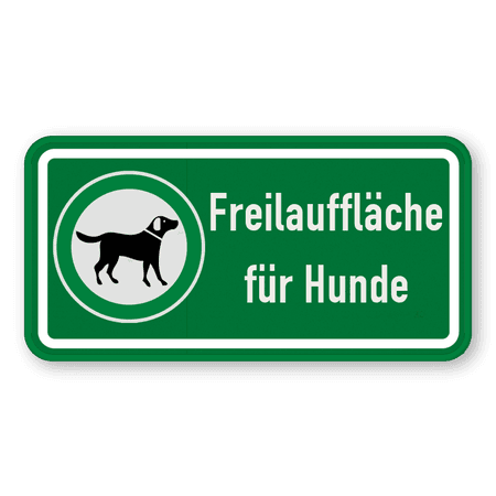 Hinweisschild - Freilauffläche für Hunde