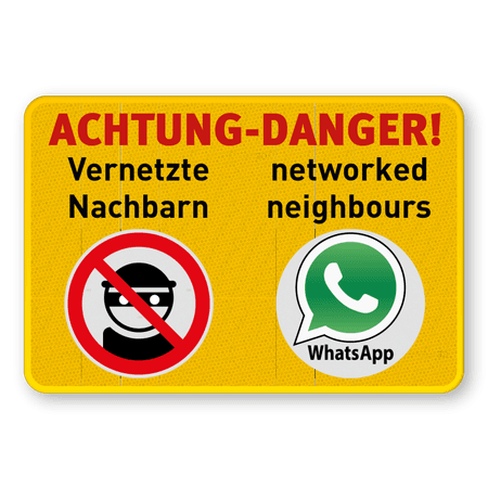 Warnschilder - WhatsApp-Gruppe Vernetzte Nachbarn