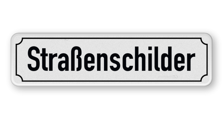 Straßennamenschild 800x200mm - 1 Zeile mit Rand