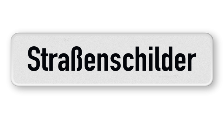 Straßennamenschild 800x200mm - 1 Zeile ohne Rand