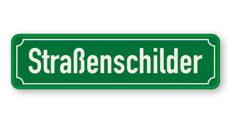 Straßennamenschild 800x200mm - 1 Zeile mit Rand