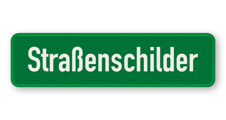 Straßennamenschild 800x200mm - 1 Zeile ohne Rand