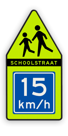 SCHOOLSTRAAT verkeersbord 700x1400mm met adviessnelheid - reflecterend