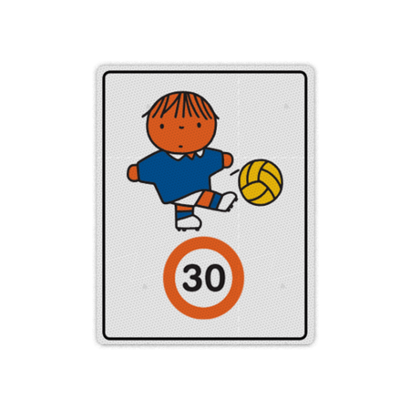 Sticker reflecterend - Dick Bruna snelheid - jongen met voetbal (multi)