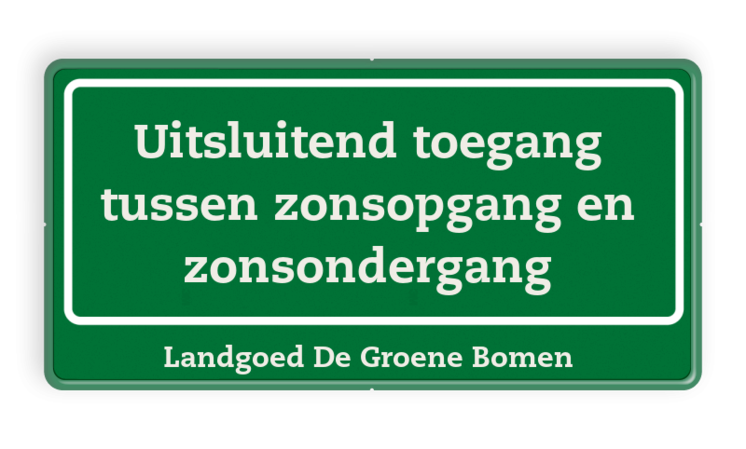 Bord met eigen tekst - groen/wit - reflecterend