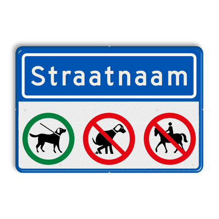 Straatnaambord met 3 pictogrammen naar wens