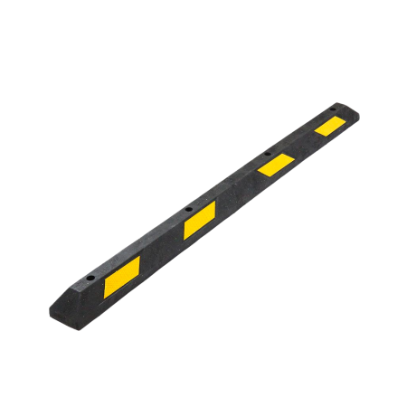 Parkeerstop rubber 2000x150x100mm zwart - reflecterend geel