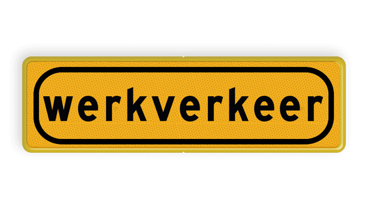 Onderbord met tekst werkverkeer - OB808t