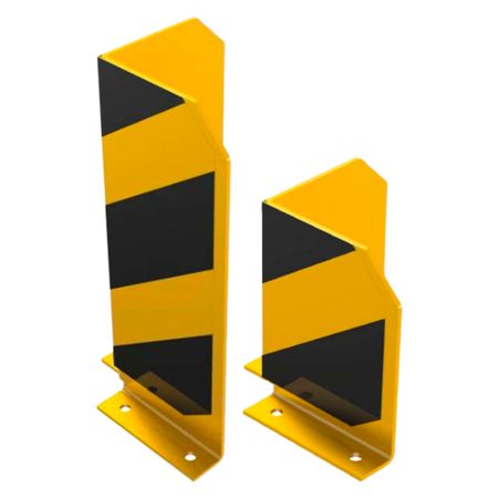 Protection d'angle en acier - 160x160x5mm - jaune/noir