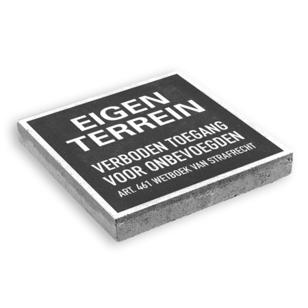 Symbooltegel beton 300x300mm - Aanduiding eigen terrein verboden toegang